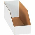 Bsc Preferred 4 x 12 x 4-1/2'' White Bin Boxes, 50PK S-704